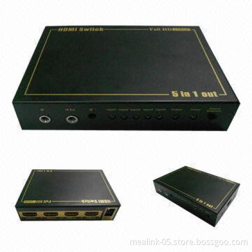 5 x 1 HDMI® Switches with IR, 5V DC Power Supply, 10.2Gbps Data Transfer Speed